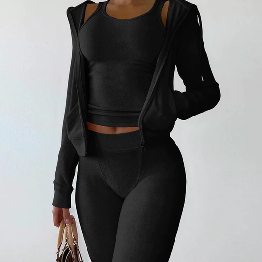 Cropped Jacket Two Piece Set