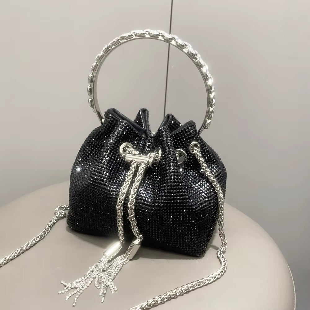 Purses and Handbags Bags for Women Luxury Designer Bucket Clutch Purse Evening Banquet Bag Crystal Rhinestone Shoulder Bags