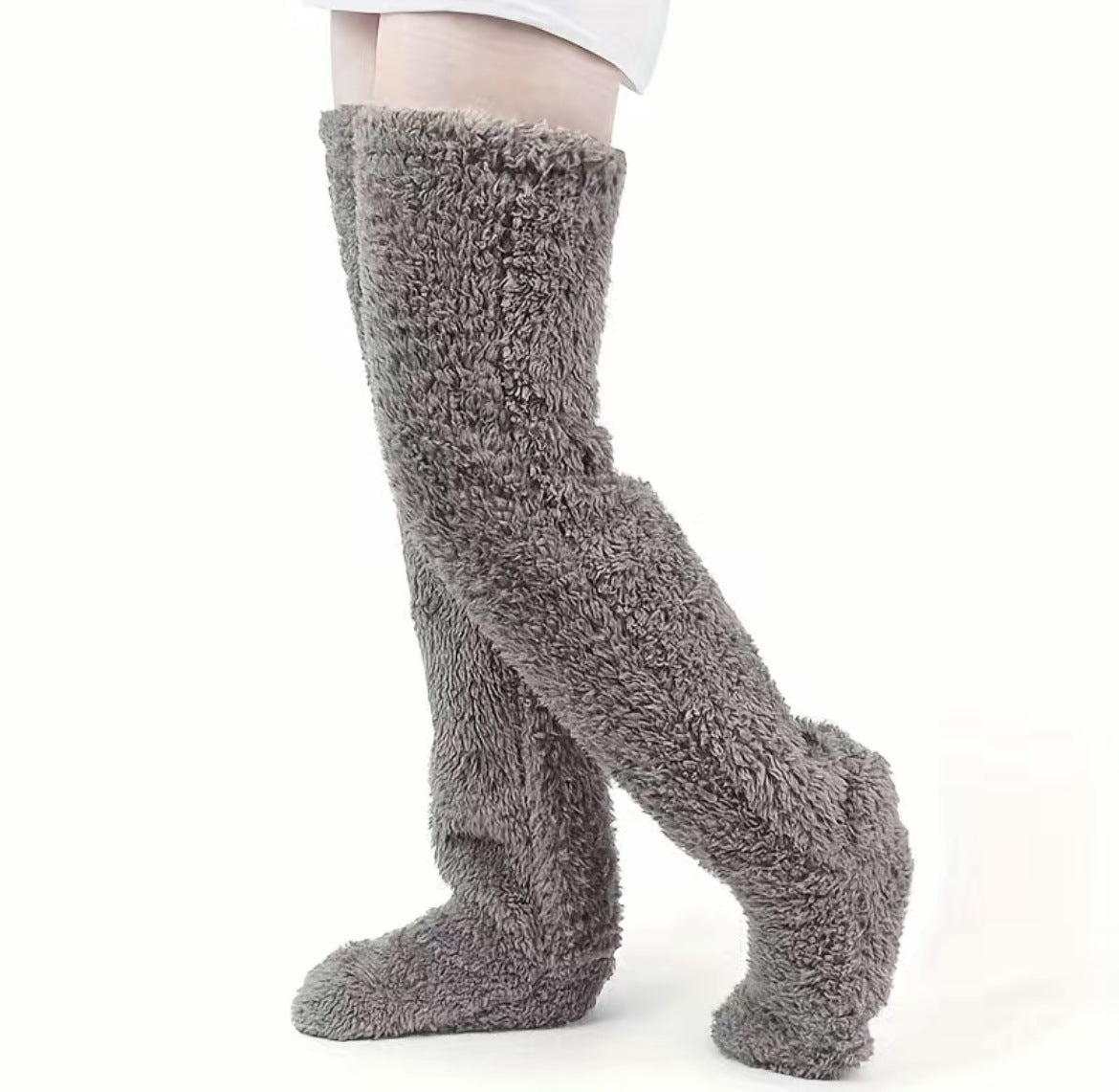 Cozy Over Knee High Fuzzy Warm Socks - Perfect for Winter Comfort and Cold-Proof Protection