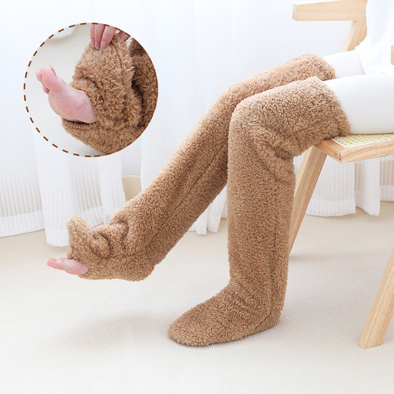 Cozy Over Knee High Fuzzy Warm Socks - Perfect for Winter Comfort and Cold-Proof Protection