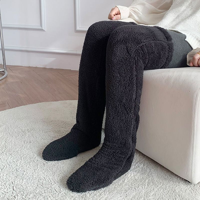 Cozy Over Knee High Fuzzy Warm Socks - Perfect for Winter Comfort and Cold-Proof Protection