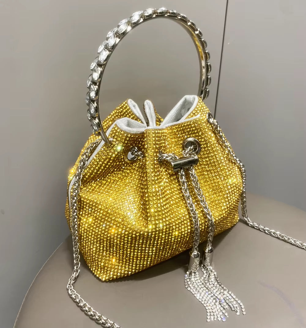 Purses and Handbags Bags for Women Luxury Designer Bucket Clutch Purse Evening Banquet Bag Crystal Rhinestone Shoulder Bags