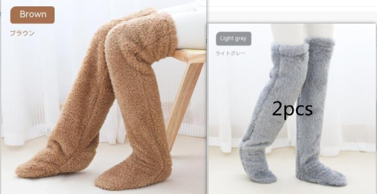 Cozy Over Knee High Fuzzy Warm Socks - Perfect for Winter Comfort and Cold-Proof Protection