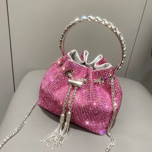 Purses and Handbags Bags for Women Luxury Designer Bucket Clutch Purse Evening Banquet Bag Crystal Rhinestone Shoulder Bags