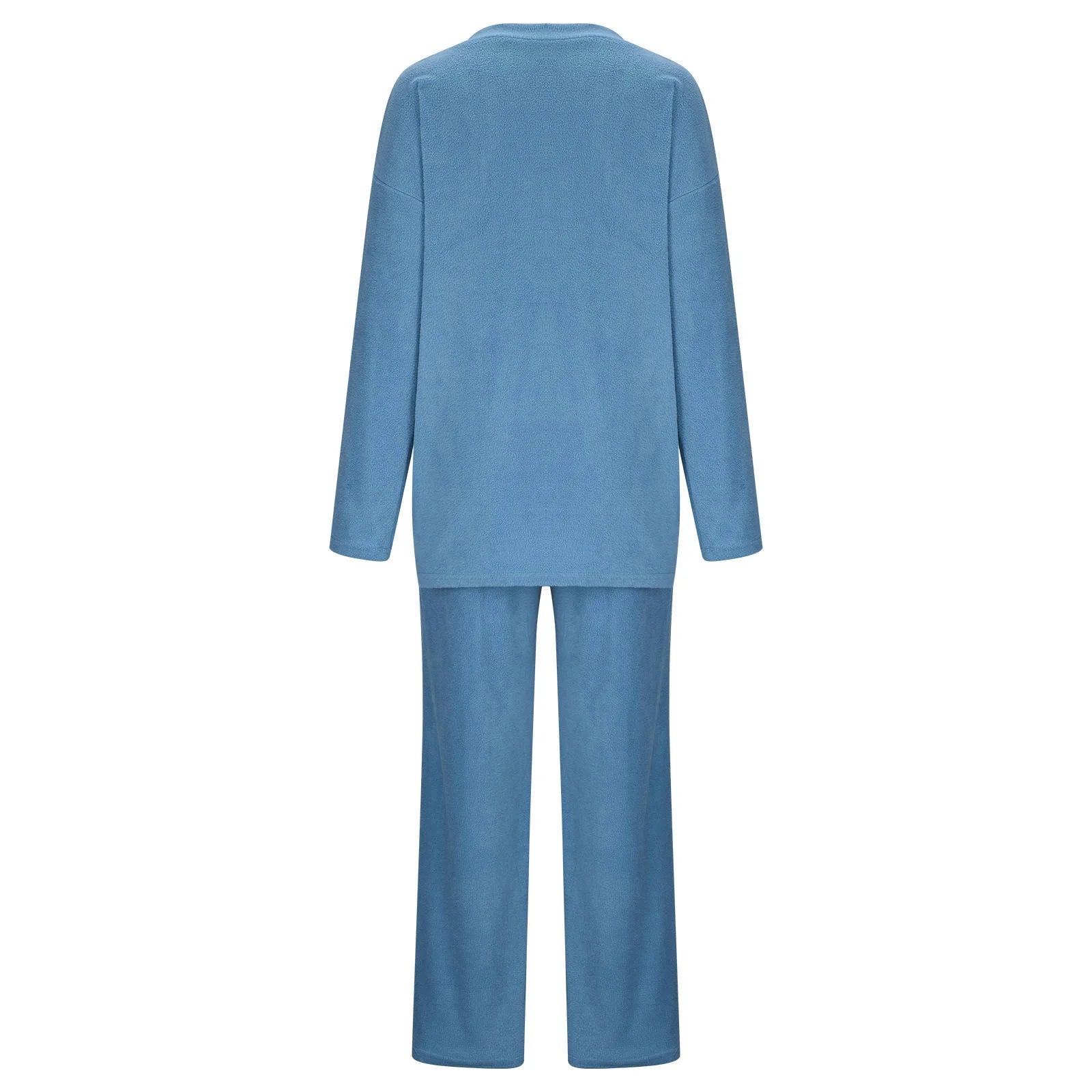 Women'S Pajamas Sets Warm Winter Plush Cozy V Neck Long Sleeve Tops and Pants 2 Piece Outfits Fuzzy Sleepwear