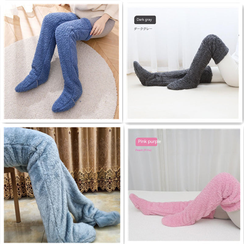 Cozy Over Knee High Fuzzy Warm Socks - Perfect for Winter Comfort and Cold-Proof Protection