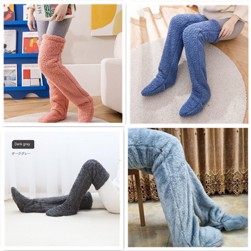 Cozy Over Knee High Fuzzy Warm Socks - Perfect for Winter Comfort and Cold-Proof Protection