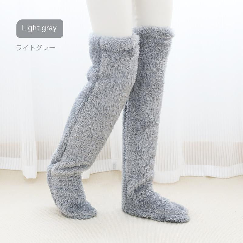 Cozy Over Knee High Fuzzy Warm Socks - Perfect for Winter Comfort and Cold-Proof Protection
