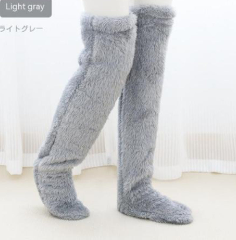 Cozy Over Knee High Fuzzy Warm Socks - Perfect for Winter Comfort and Cold-Proof Protection