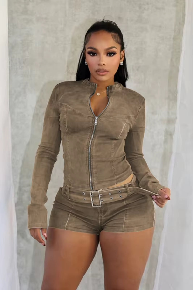 Baddie Denim 2 Two Piece Set