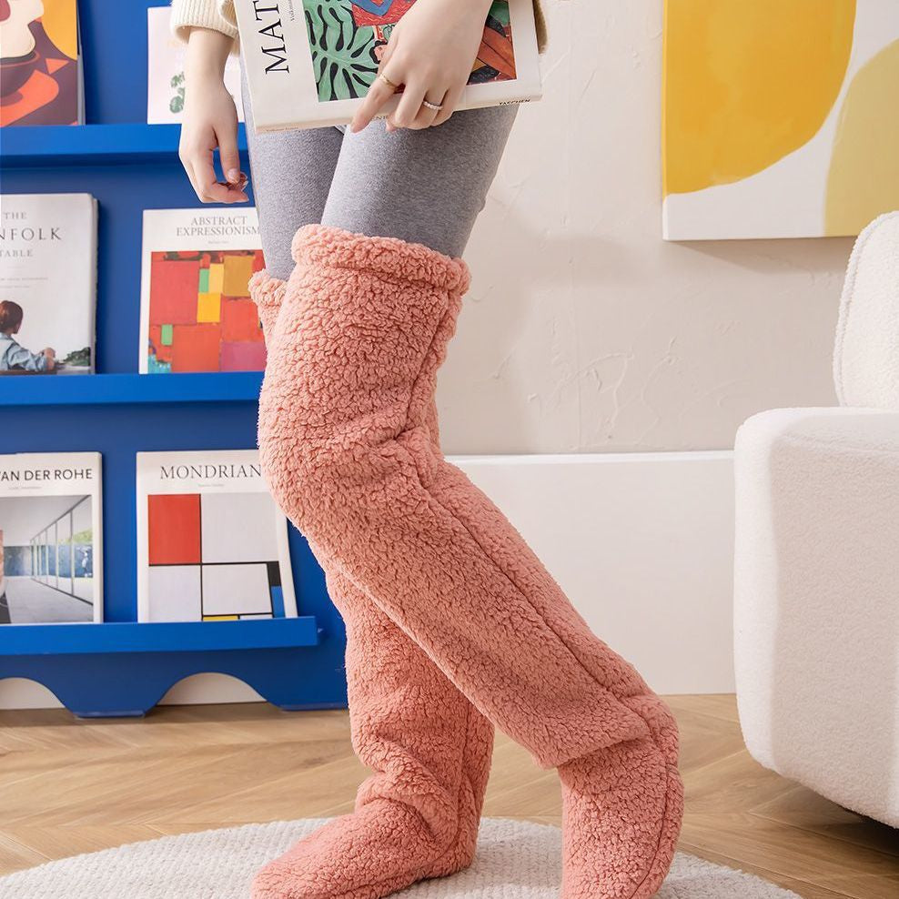 Cozy Over Knee High Fuzzy Warm Socks - Perfect for Winter Comfort and Cold-Proof Protection