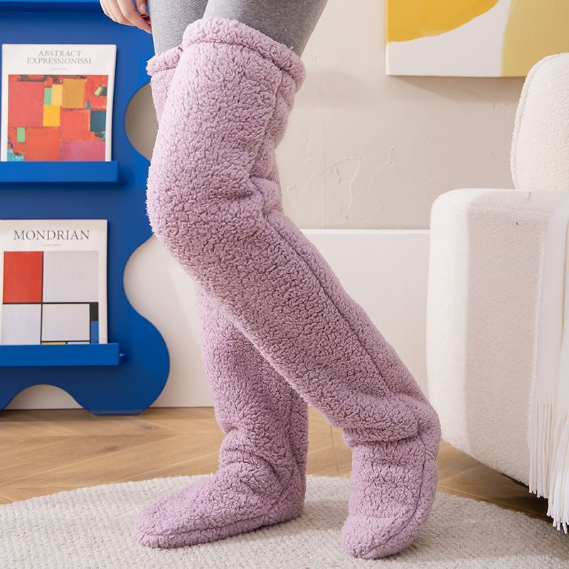 Cozy Over Knee High Fuzzy Warm Socks - Perfect for Winter Comfort and Cold-Proof Protection