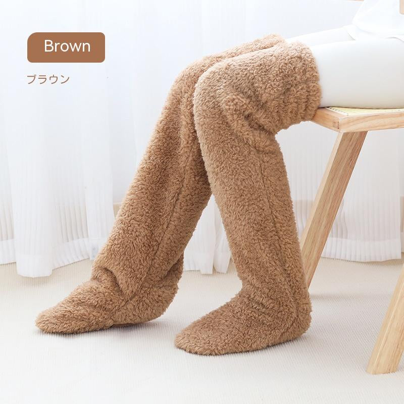 Cozy Over Knee High Fuzzy Warm Socks - Perfect for Winter Comfort and Cold-Proof Protection