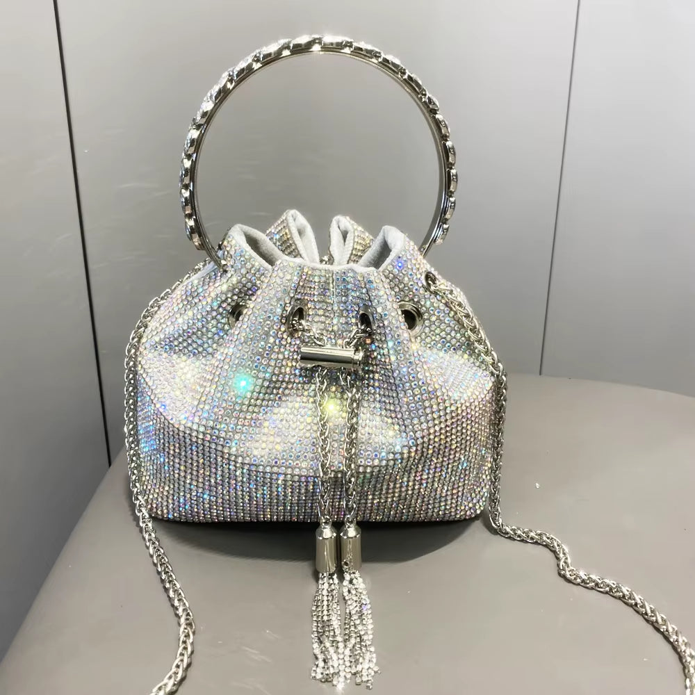 Purses and Handbags Bags for Women Luxury Designer Bucket Clutch Purse Evening Banquet Bag Crystal Rhinestone Shoulder Bags