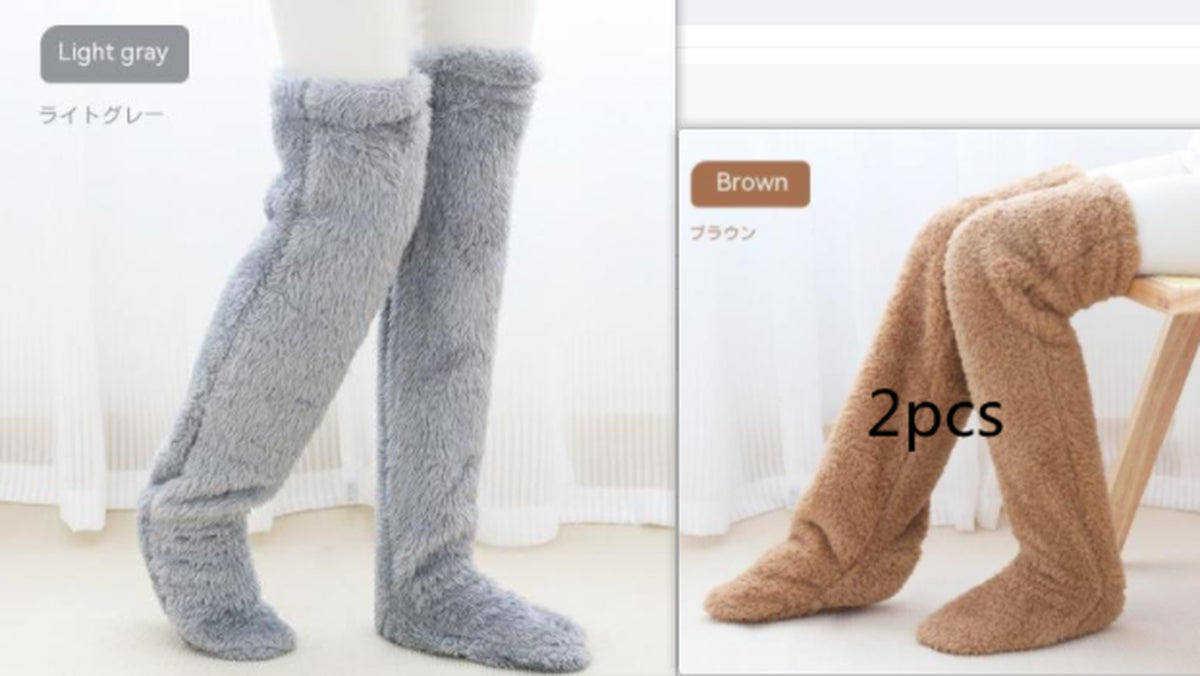 Cozy Over Knee High Fuzzy Warm Socks - Perfect for Winter Comfort and Cold-Proof Protection