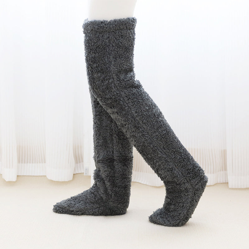 Cozy Over Knee High Fuzzy Warm Socks - Perfect for Winter Comfort and Cold-Proof Protection