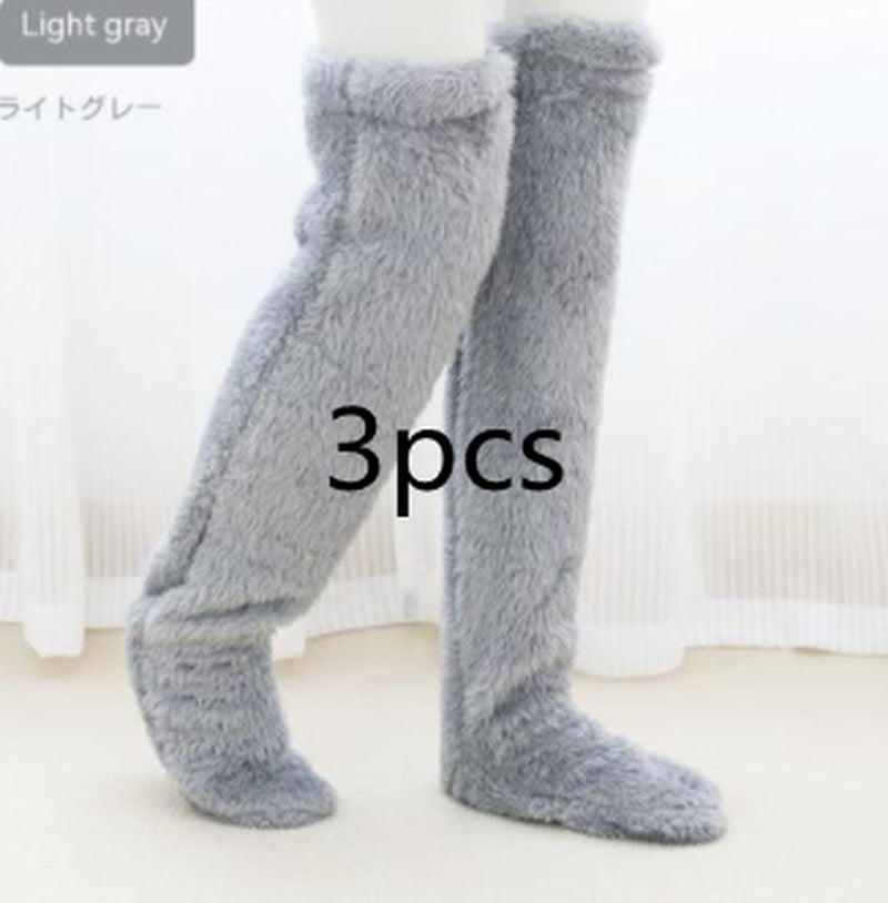 Cozy Over Knee High Fuzzy Warm Socks - Perfect for Winter Comfort and Cold-Proof Protection