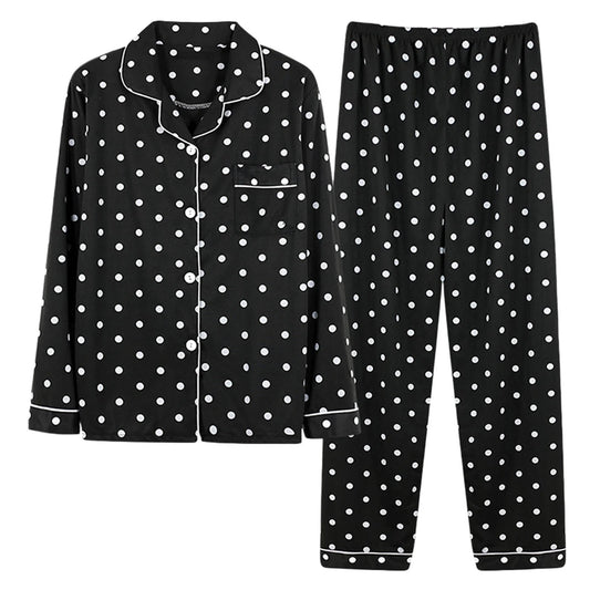 Women Pajamas Set Button down Sleepwear Long Sleeve Nightwear with Long Pants Soft Pjs Sets with Pockets