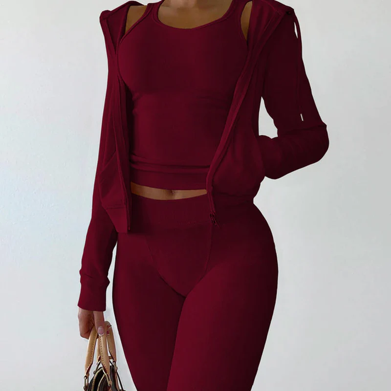 Cropped Jacket Two Piece Set