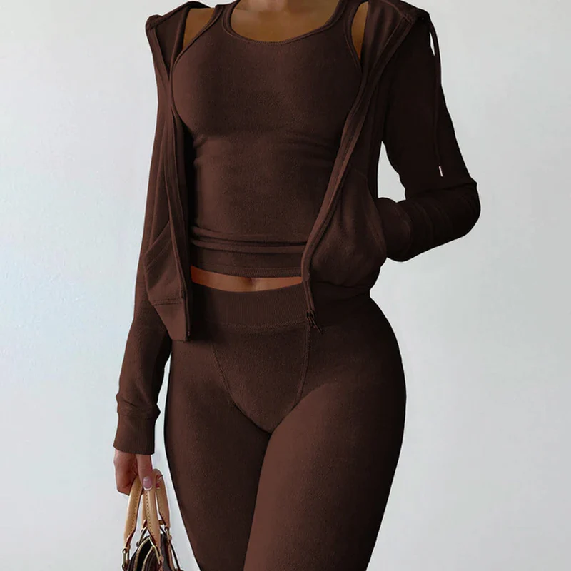 Cropped Jacket Two Piece Set