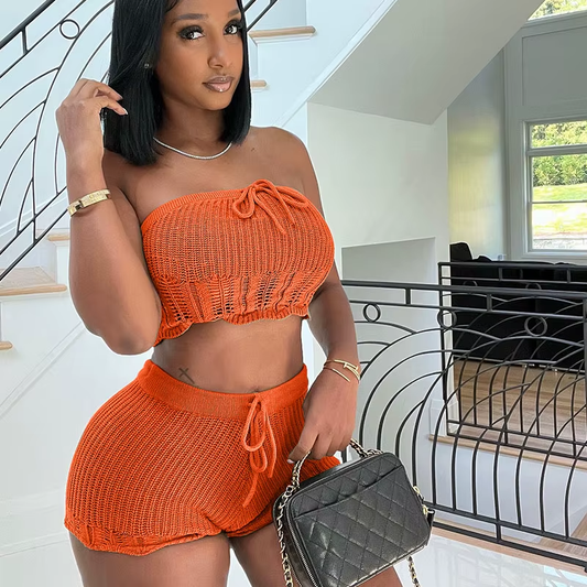 Crop Top + Shorts Matching Set