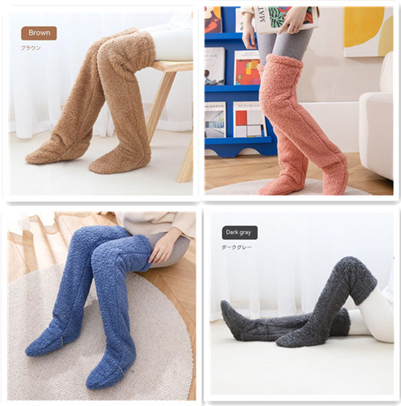 Cozy Over Knee High Fuzzy Warm Socks - Perfect for Winter Comfort and Cold-Proof Protection