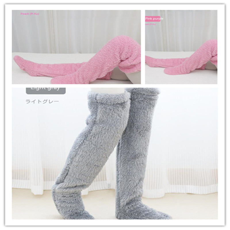 Cozy Over Knee High Fuzzy Warm Socks - Perfect for Winter Comfort and Cold-Proof Protection