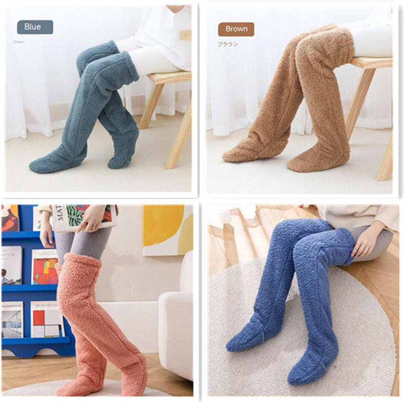 Cozy Over Knee High Fuzzy Warm Socks - Perfect for Winter Comfort and Cold-Proof Protection