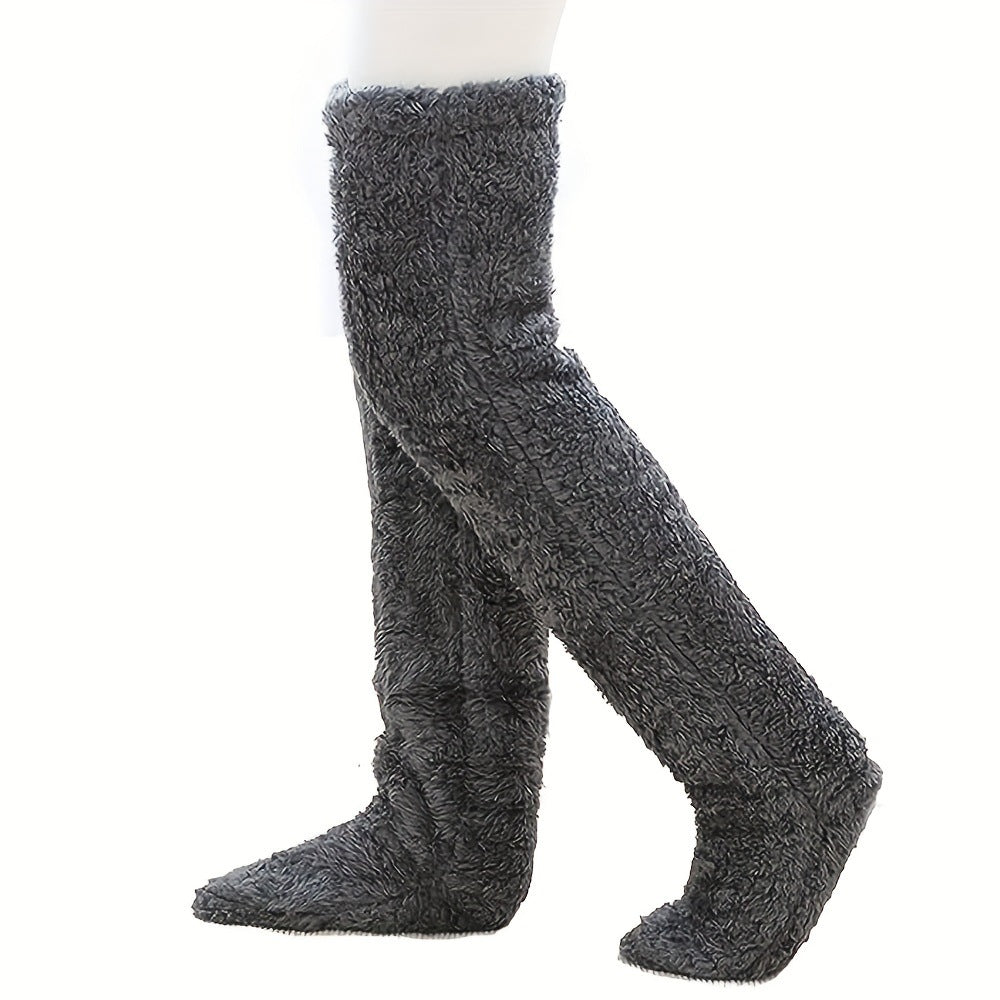 Cozy Over Knee High Fuzzy Warm Socks - Perfect for Winter Comfort and Cold-Proof Protection