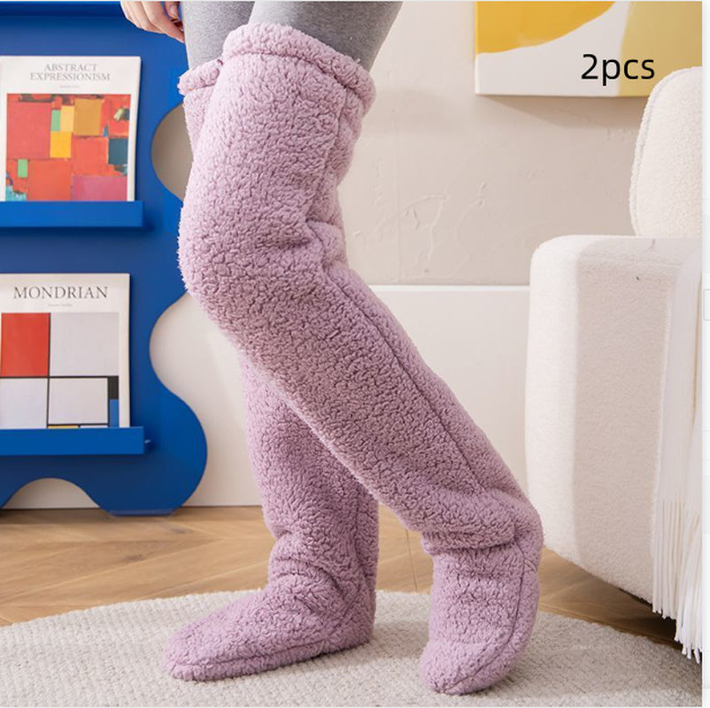 Cozy Over Knee High Fuzzy Warm Socks - Perfect for Winter Comfort and Cold-Proof Protection