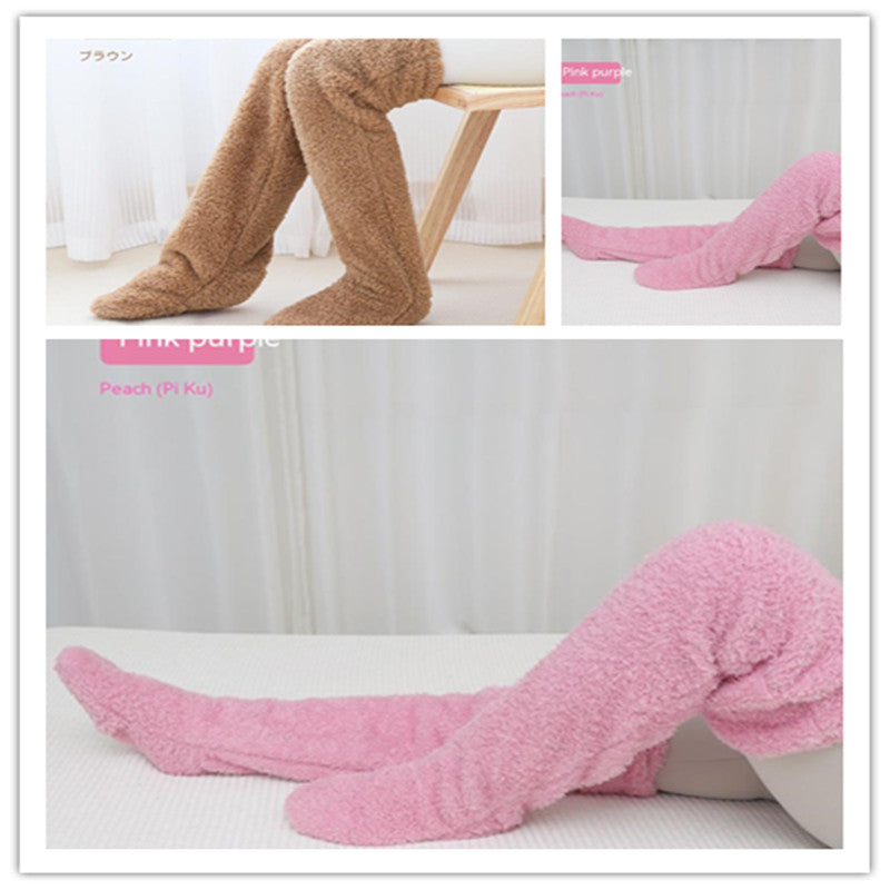 Cozy Over Knee High Fuzzy Warm Socks - Perfect for Winter Comfort and Cold-Proof Protection