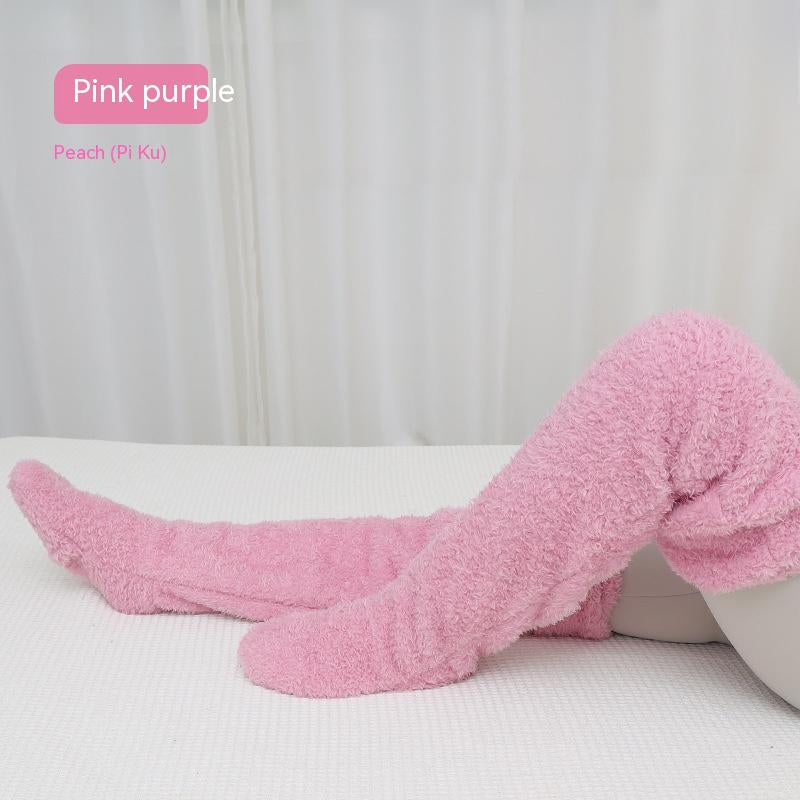 Cozy Over Knee High Fuzzy Warm Socks - Perfect for Winter Comfort and Cold-Proof Protection