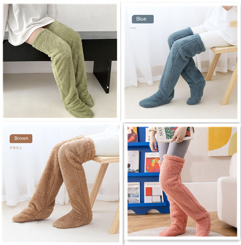 Cozy Over Knee High Fuzzy Warm Socks - Perfect for Winter Comfort and Cold-Proof Protection