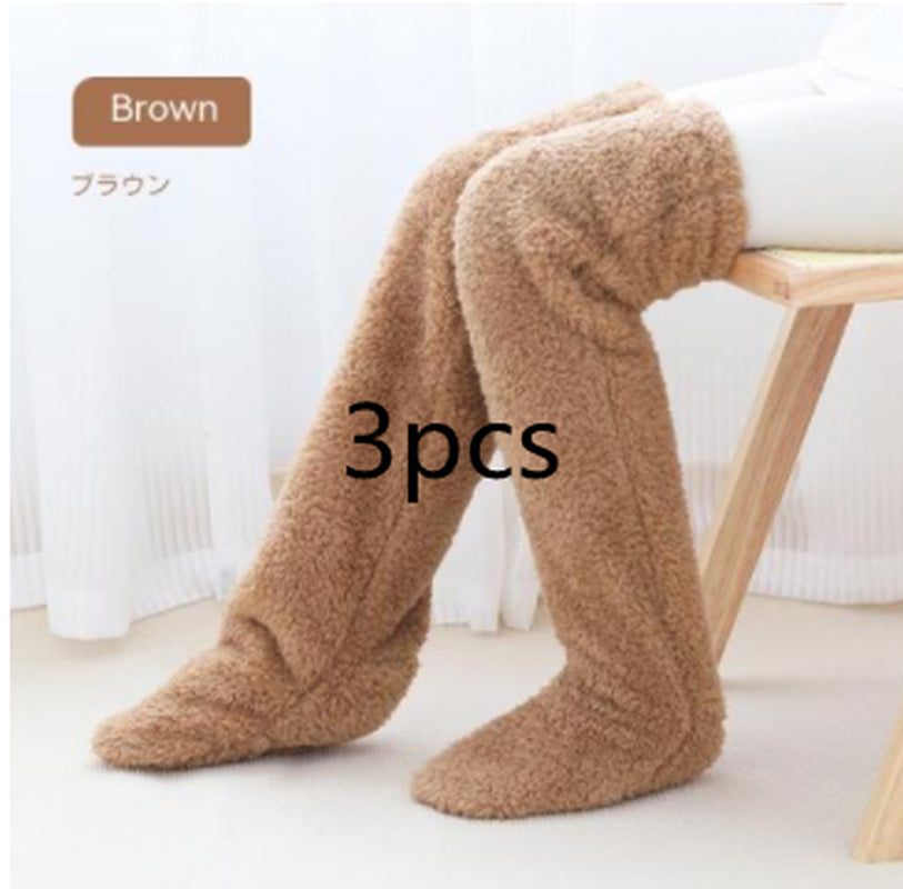 Cozy Over Knee High Fuzzy Warm Socks - Perfect for Winter Comfort and Cold-Proof Protection
