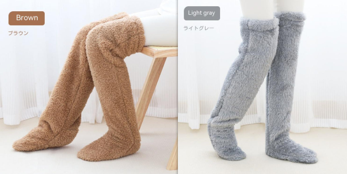 Cozy Over Knee High Fuzzy Warm Socks - Perfect for Winter Comfort and Cold-Proof Protection