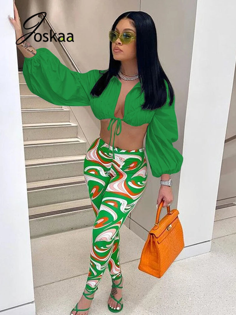 Sexy Fall Deep v Top & Pants Set 