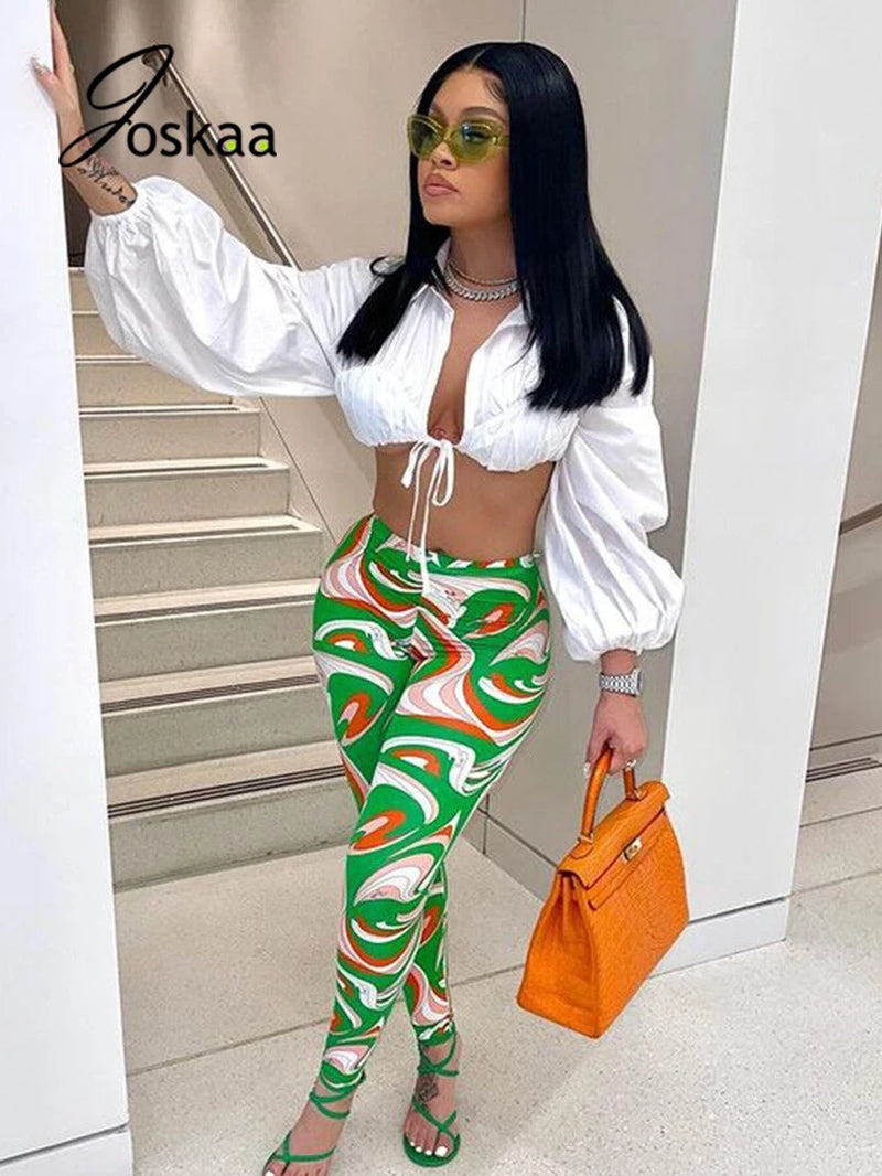 Sexy Fall Deep v Top & Pants Set 