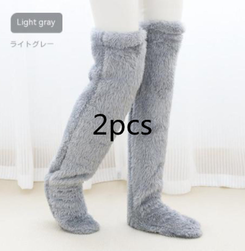 Cozy Over Knee High Fuzzy Warm Socks - Perfect for Winter Comfort and Cold-Proof Protection