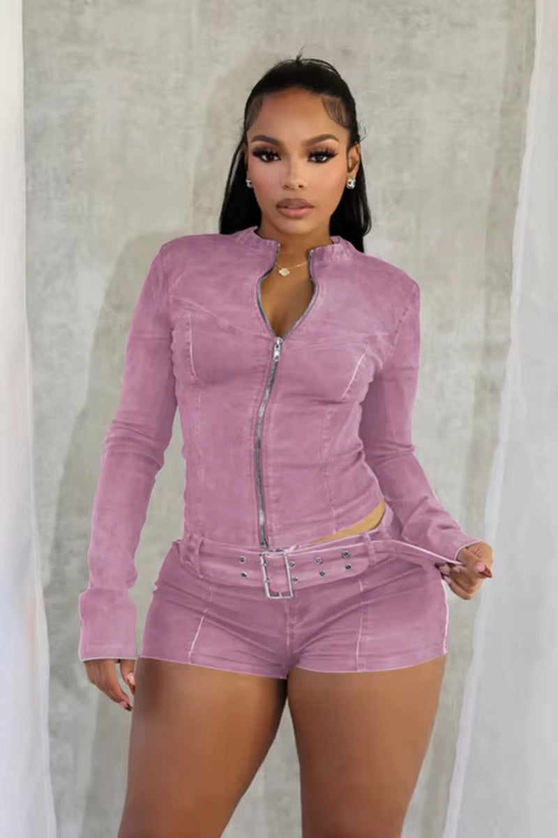 Baddie Denim 2 Two Piece Set