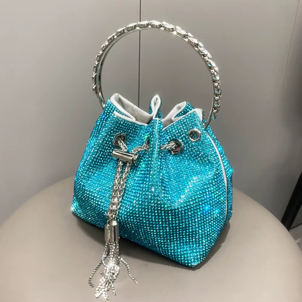 Purses and Handbags Bags for Women Luxury Designer Bucket Clutch Purse Evening Banquet Bag Crystal Rhinestone Shoulder Bags