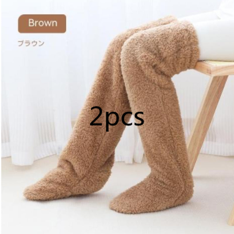 Cozy Over Knee High Fuzzy Warm Socks - Perfect for Winter Comfort and Cold-Proof Protection