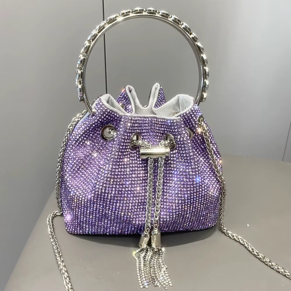 Purses and Handbags Bags for Women Luxury Designer Bucket Clutch Purse Evening Banquet Bag Crystal Rhinestone Shoulder Bags