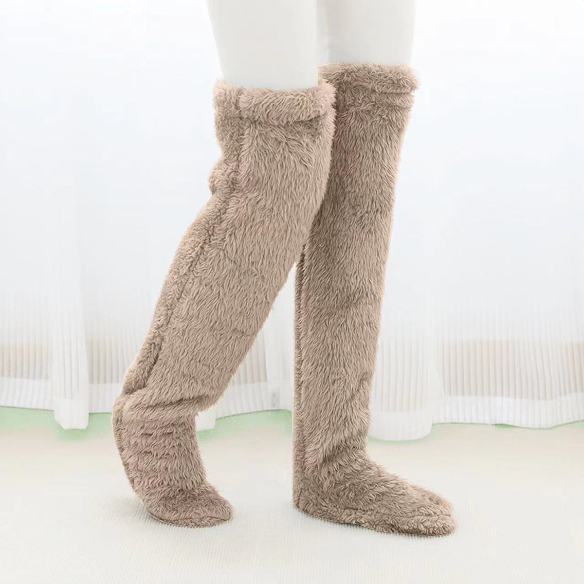 Cozy Over Knee High Fuzzy Warm Socks - Perfect for Winter Comfort and Cold-Proof Protection