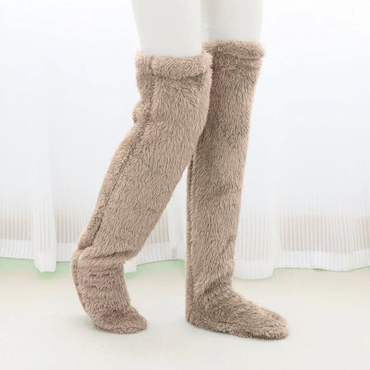 Cozy Over Knee High Fuzzy Warm Socks - Perfect for Winter Comfort and Cold-Proof Protection